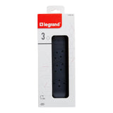 LEGRAND - 694528 Power strip BLACK 3x2P + E with cable 1.5 meters / 1.5mm2 Premium Legrand