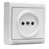 Surface Plastic Socket Without Earth 10A 250V Pure White